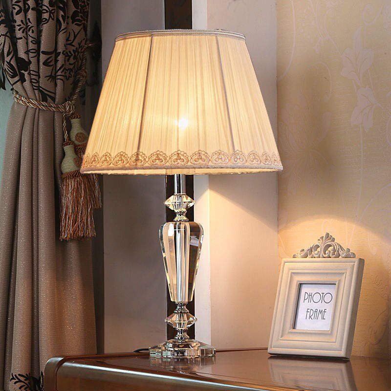 烨上现代时尚水晶台灯卧室床头客厅灯饰灯具温馨浪漫蓝色结婚leb