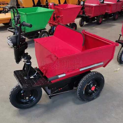 手推灰斗车小型实心胎电动三轮翻斗车 工地灰斗车 三轮灰斗车