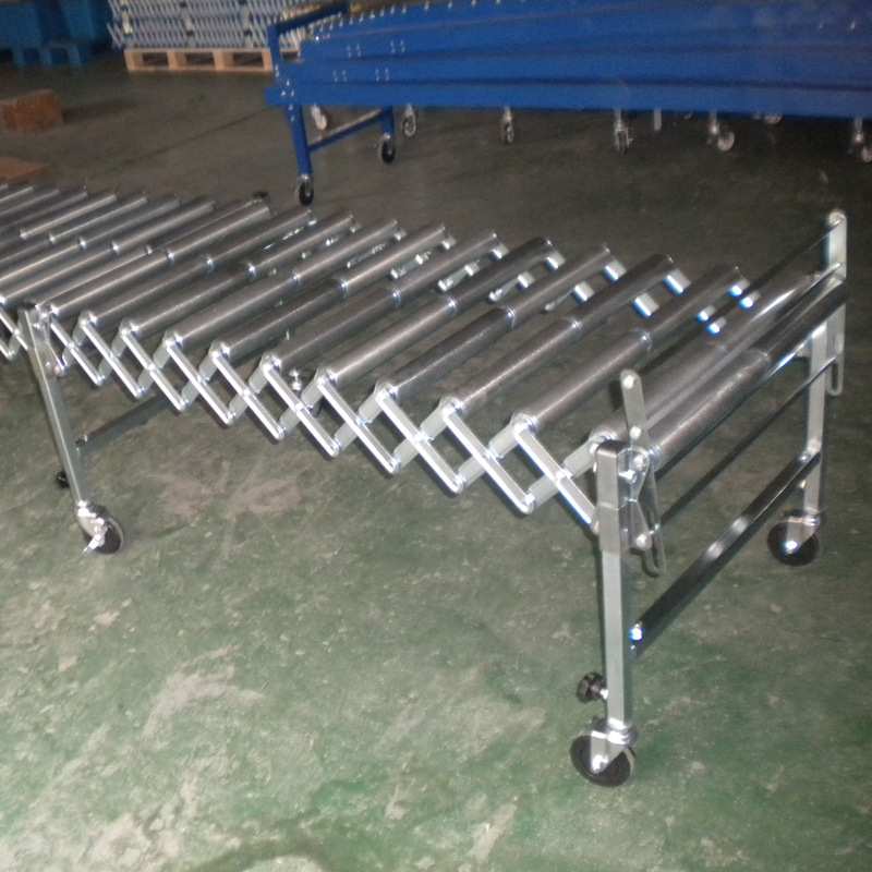 无动力双铁滚筒输送机辊筒伸缩转弯升降输送线仓储物流卸货流水线