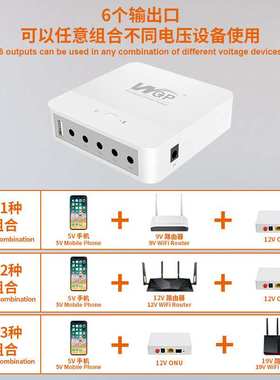 19V12V9V路由器光猫备用移动mini ups不间断电源13200mAh长久续航