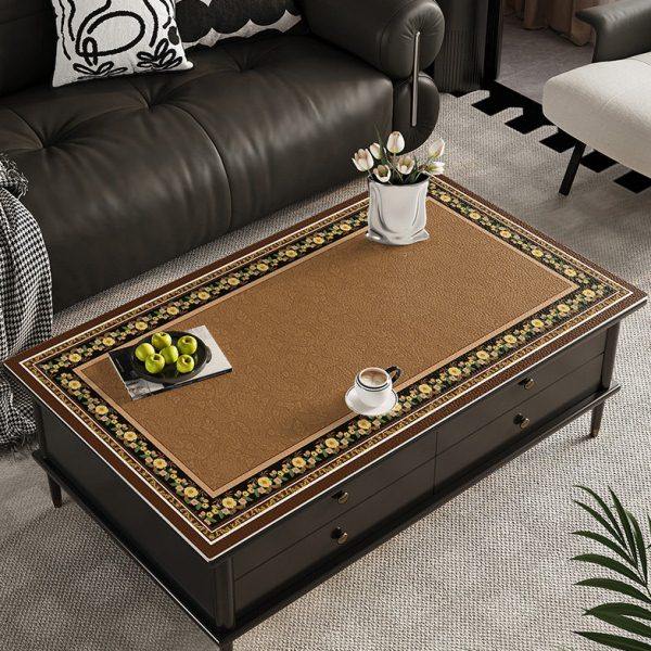 茶几垫桌布轻奢高级感防油防水餐桌垫客厅长方形茶几免洗台面垫子,居家布艺,茶几垫,淘宝优惠券,粉丝福利购,淘宝优惠卷