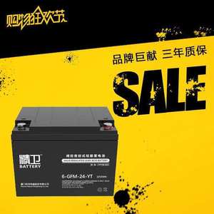科华精卫蓄电池6-GFM-24-YT 机房UPS电池12V24AH铅酸免维护蓄电瓶