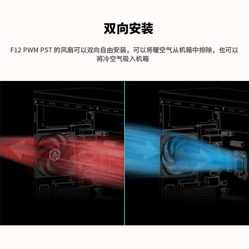 ARCTIC F12 PWM PST机箱风扇12CM静音智能温控水冷电脑散热风扇