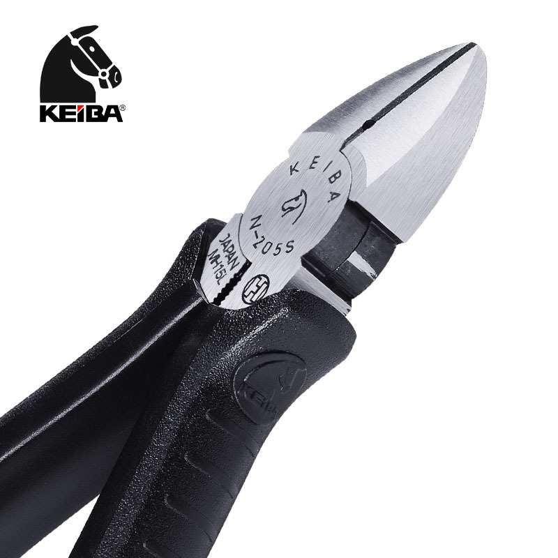 日本马牌 KEIBA N-205S/N-206S 斜口钳/电工斜嘴钳 铁线剪钳/带孔