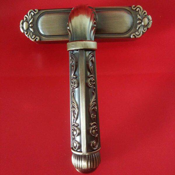 断桥铝窗户执手内开内倒 平开上悬配件仿古把手青古铜雕花两点锁