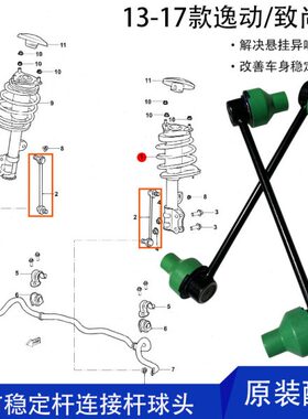 长安汽车13-17款逸动致尚xt稳定杆连接杆平衡吊杆拉杆球头防倾杆