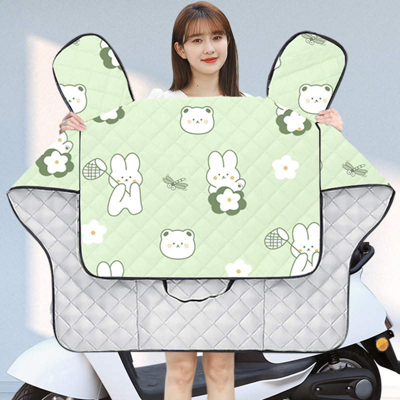 电动车挡风被夏季防m晒防水电动自行车薄款防风防雨罩遮阳夏天新