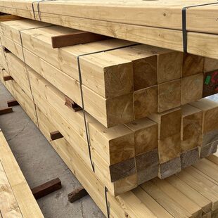 防腐木枕木实木条吊车支腿三角木油浸木铁路设备垫木栈道红松木方