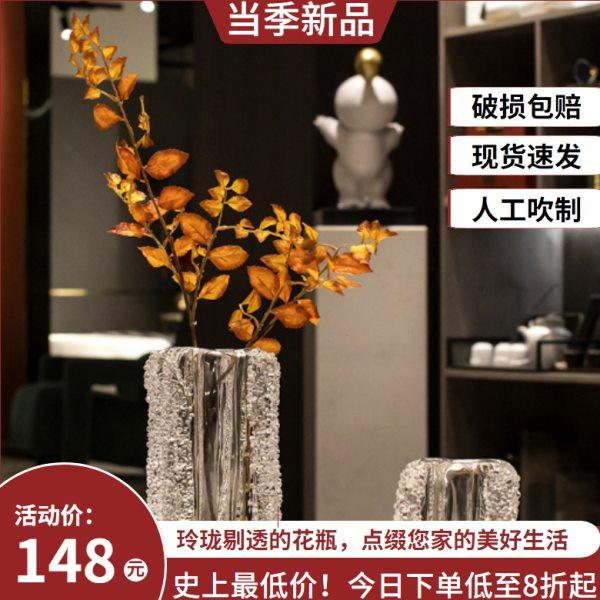 简约透明水晶花瓶创意客厅玄关餐桌高级感家居插花装饰品轻奢,家居饰品,花瓶,淘宝优惠券,粉丝福利购,淘宝优惠卷