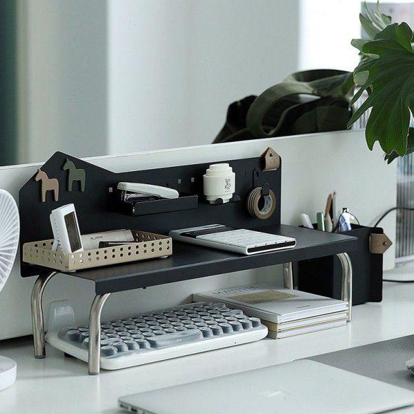 黑白多功能洞洞板收纳架 铁艺置物架 桌面架 轻奢创意文具架,收纳整理,书桌收纳置物架,淘宝优惠券,粉丝福利购,淘宝优惠卷