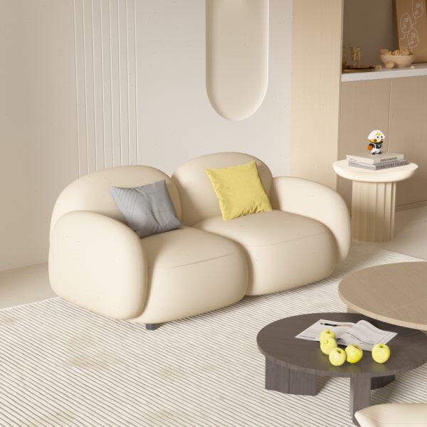 双人沙发北欧小户型客厅卧室现代简约豆腐块网红果冻科技布艺沙发