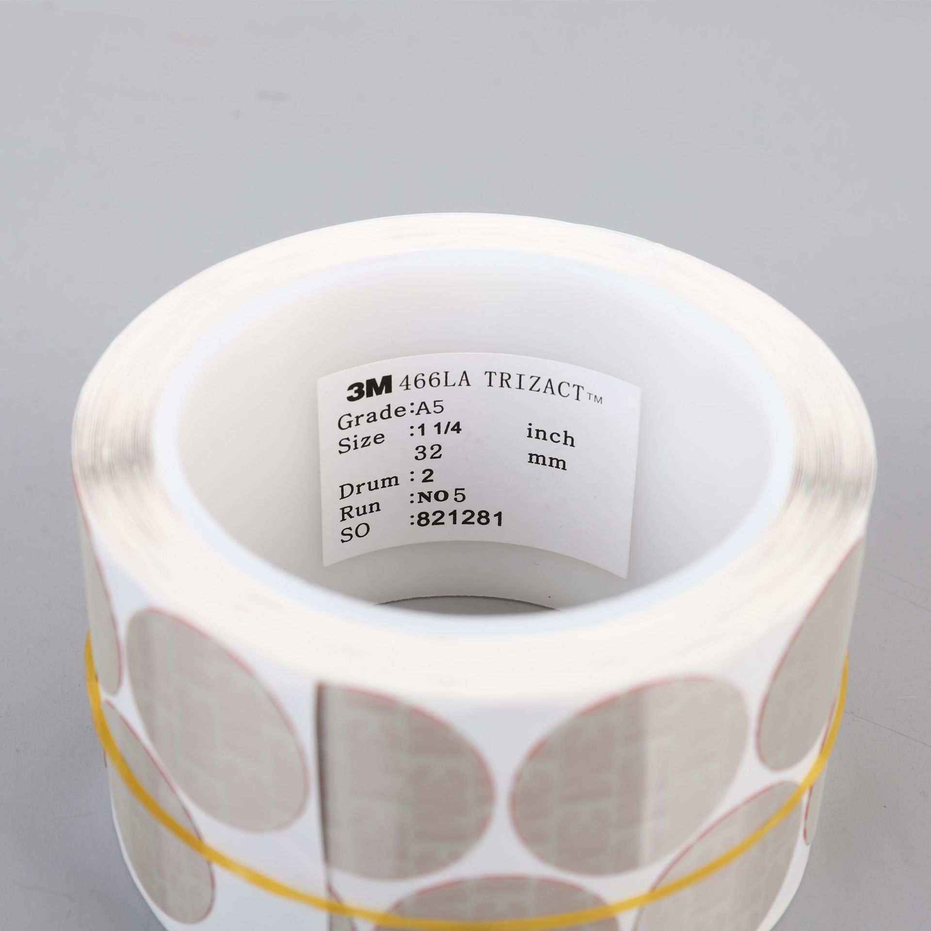 3M 466LA A5A7砂纸3000目金字塔点磨砂碟卷1寸带胶圆片去漆面颗粒