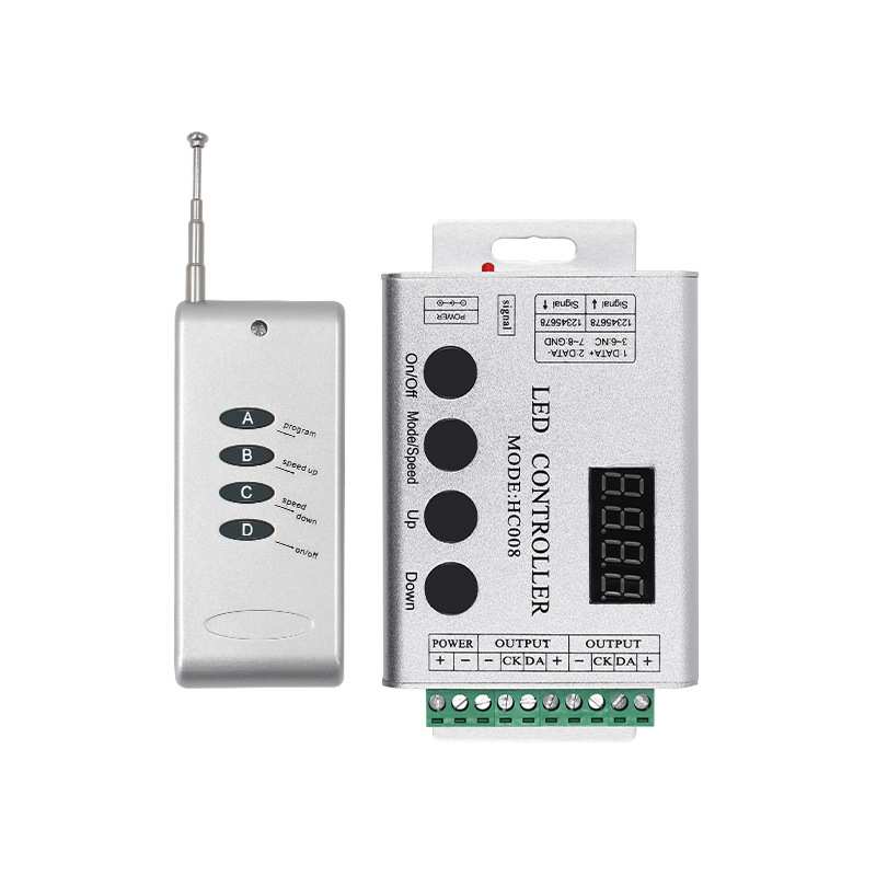 厂家直销HC008铝壳幻彩控制器全彩RGB控制器LED幻彩灯带控制器