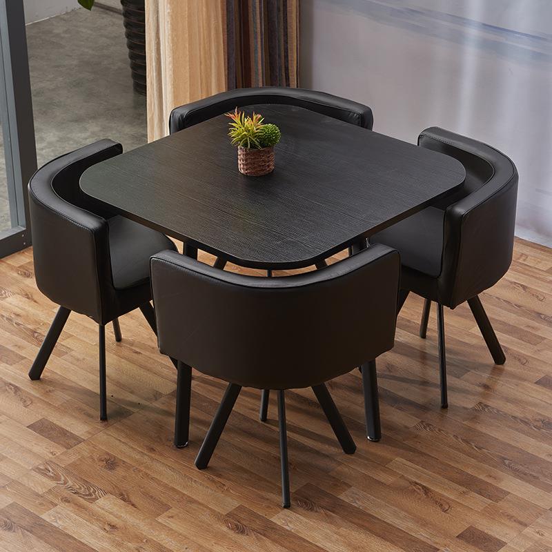 简约洽谈桌椅一桌四椅接待桌组合店铺会客桌办公室休闲餐桌椅