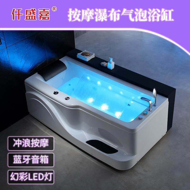 仟盛嘉E-8019按摩瀑布LED气泡浴缸蓝牙音箱带枕头
