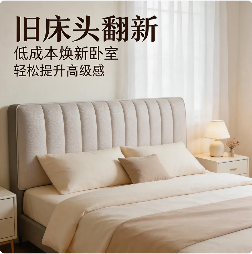 科技布床头罩加厚夹棉2026新款四季通用床头套罩木床硬板靠背套罩