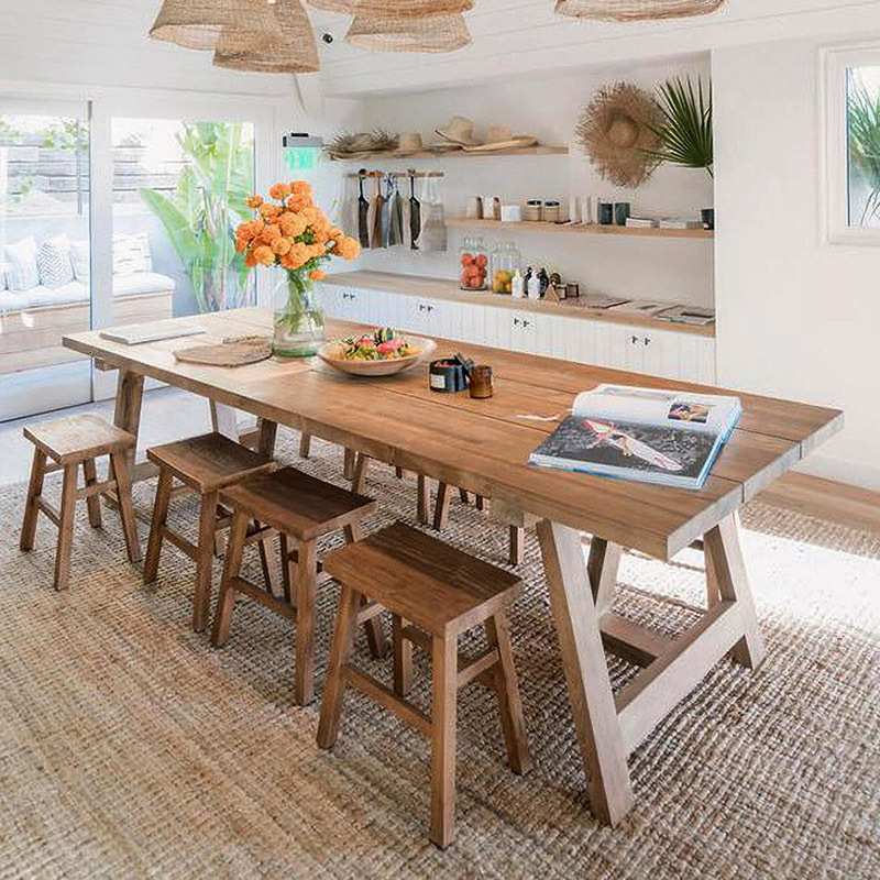 北欧全实木餐桌 家用创意实木饭桌酒店餐厅多人吃饭长方形长桌