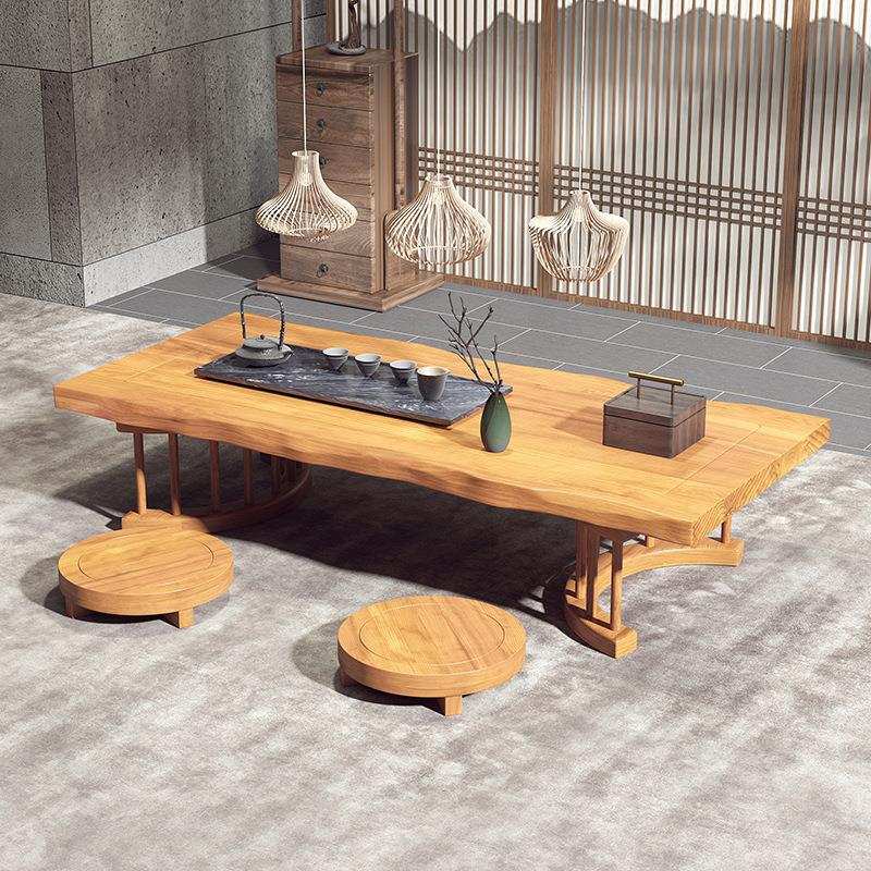 日式实木茶桌椅客厅阳台榻榻米茶几坐地茶台禅意长条矮桌飘窗桌炕