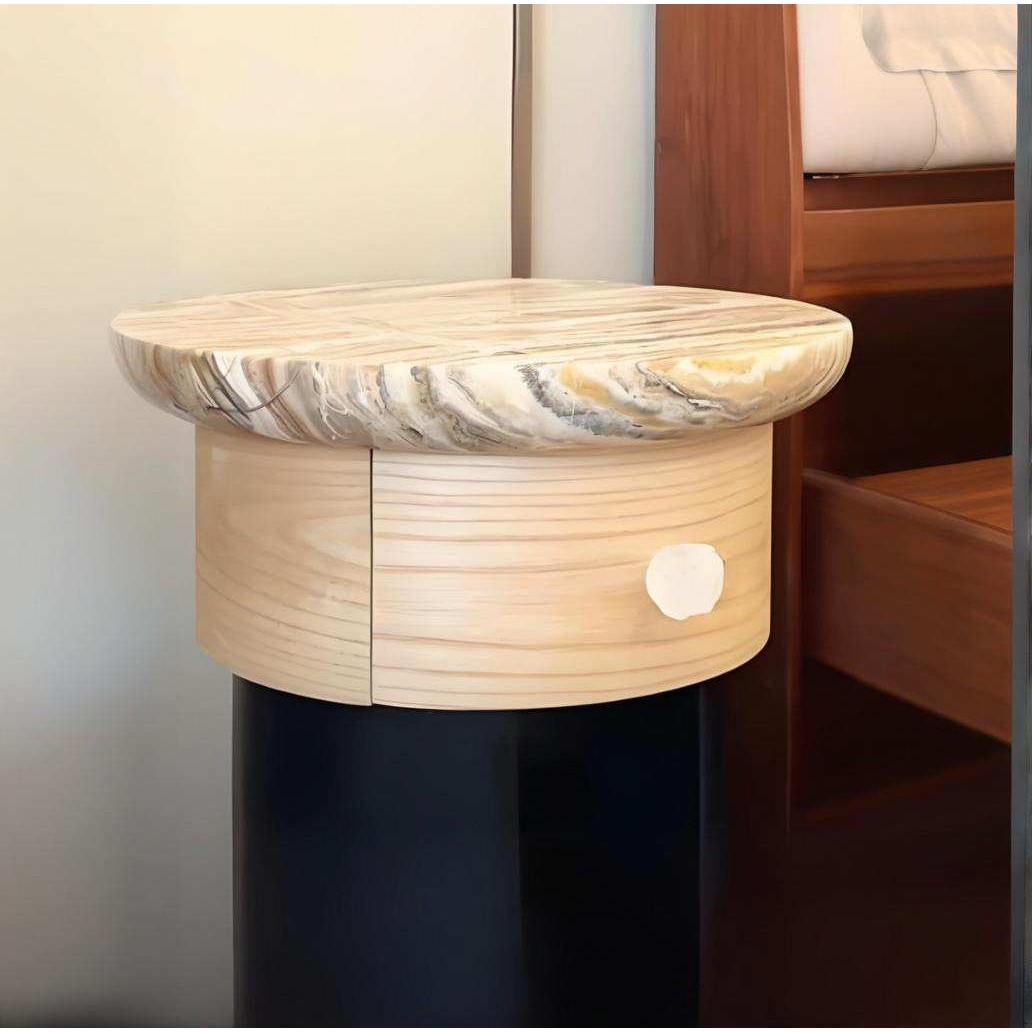 意式轻奢设计师款异形实木茶几高端别墅客厅天然大理石咖啡桌茶几