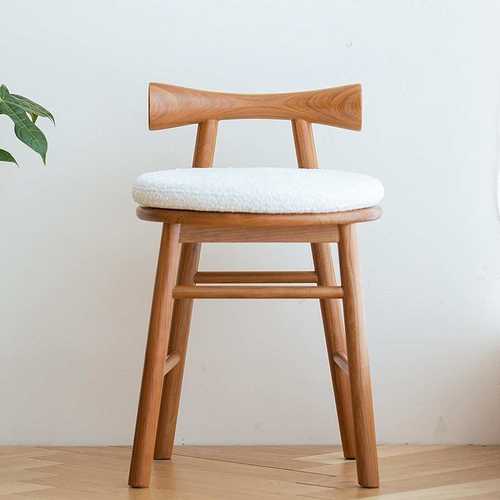 蝴蝶小凳家用实木小凳子樱桃木梳妆凳化妆凳带靠背圆凳椅子送坐垫