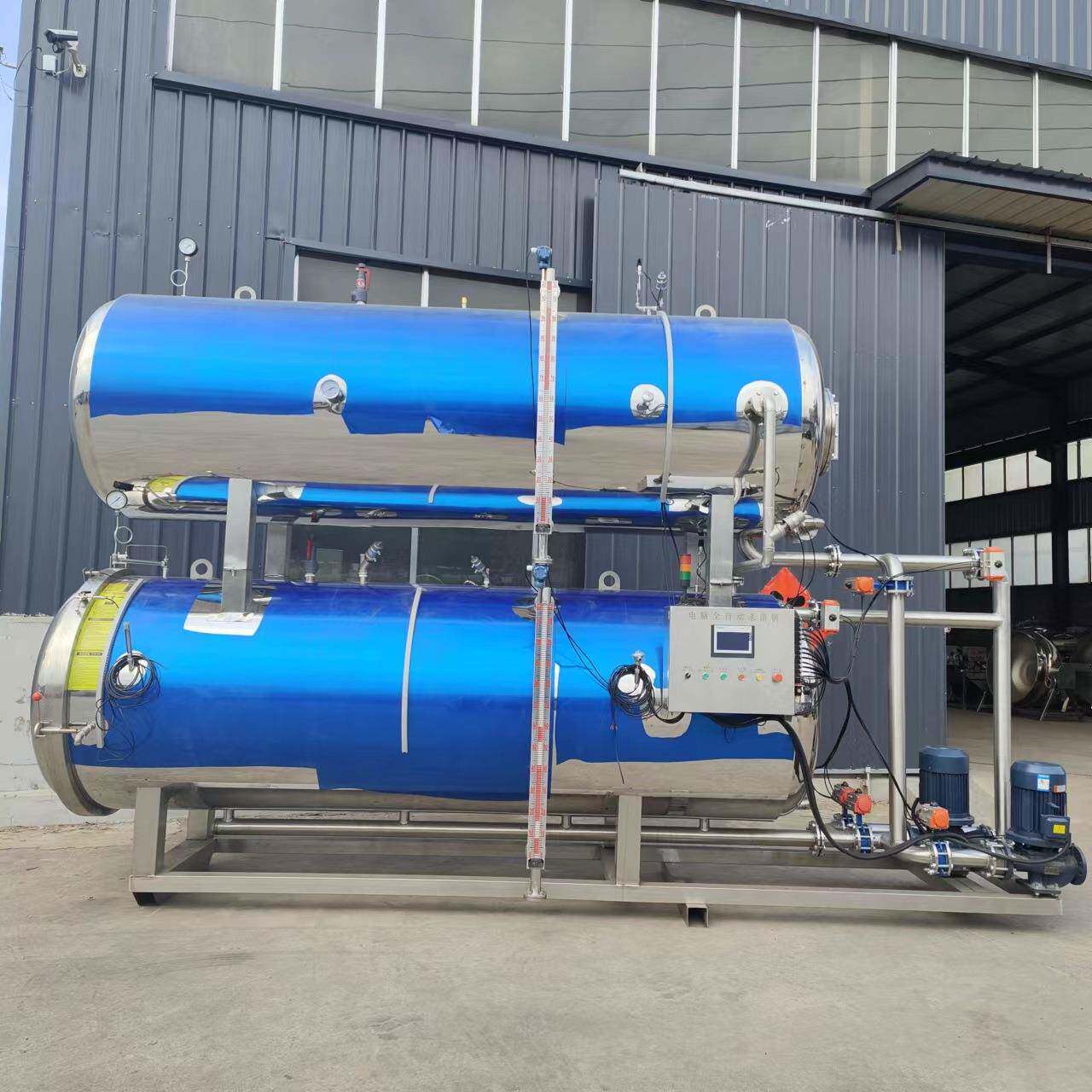 豆干牛肉软包装高温水浴杀菌锅双层香肠灭菌锅预制菜料理包杀菌釜