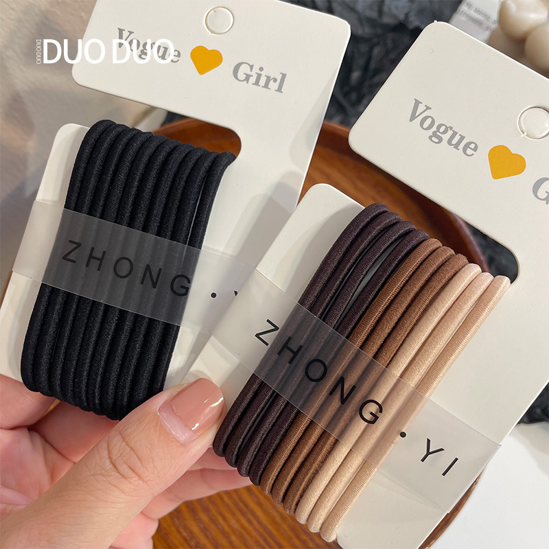 简约基础皮筋网红2021年新款高弹力耐J用扎头发头绳少女扎马尾发