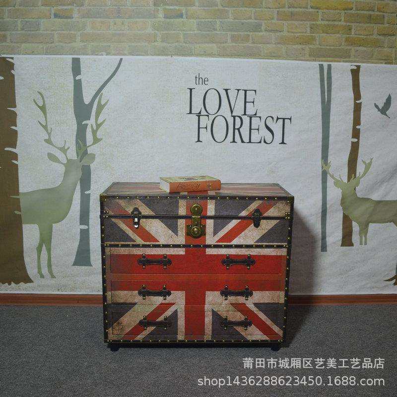 床头柜简欧卧室小户型床边做旧收纳储物柜子客厅简约沙发边柜角几