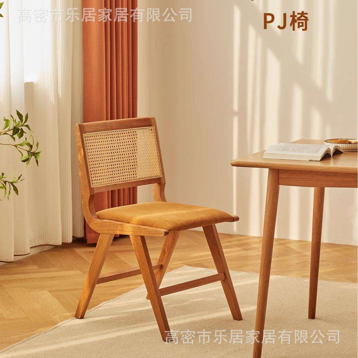 北欧实木餐椅家用靠背椅书桌椅樱桃木休闲椅简约椅子创意厂家