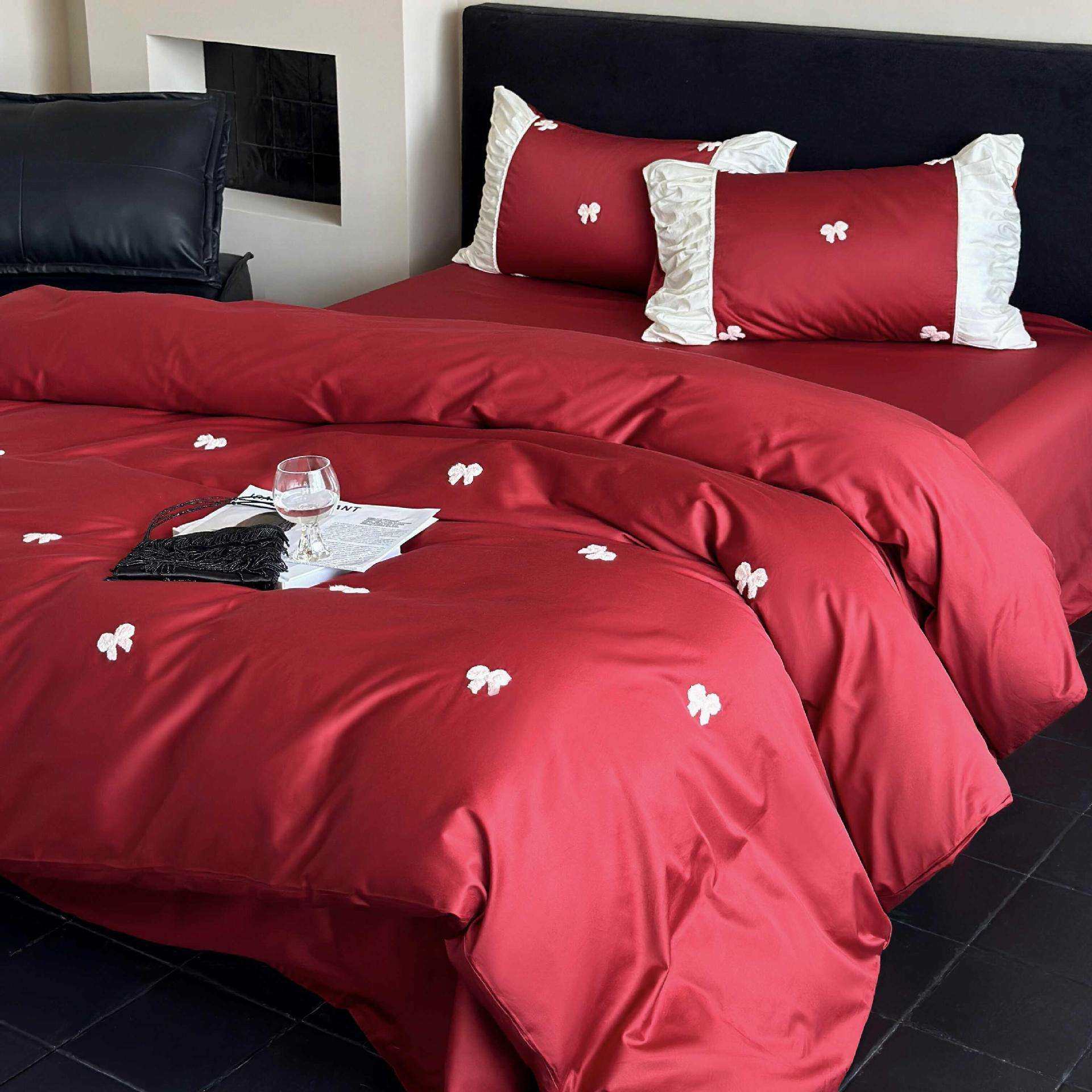 少女心100支长绒棉棉婚庆四件套棉蝴蝶结喜被套床笠床上用品,电子元器件市场,其它元器件,淘宝优惠券,粉丝福利购,淘宝优惠卷