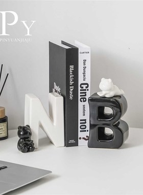 牛逼趣味书立书档玄关摆件现代轻奢酒柜摆件客厅电视柜.儿童房书