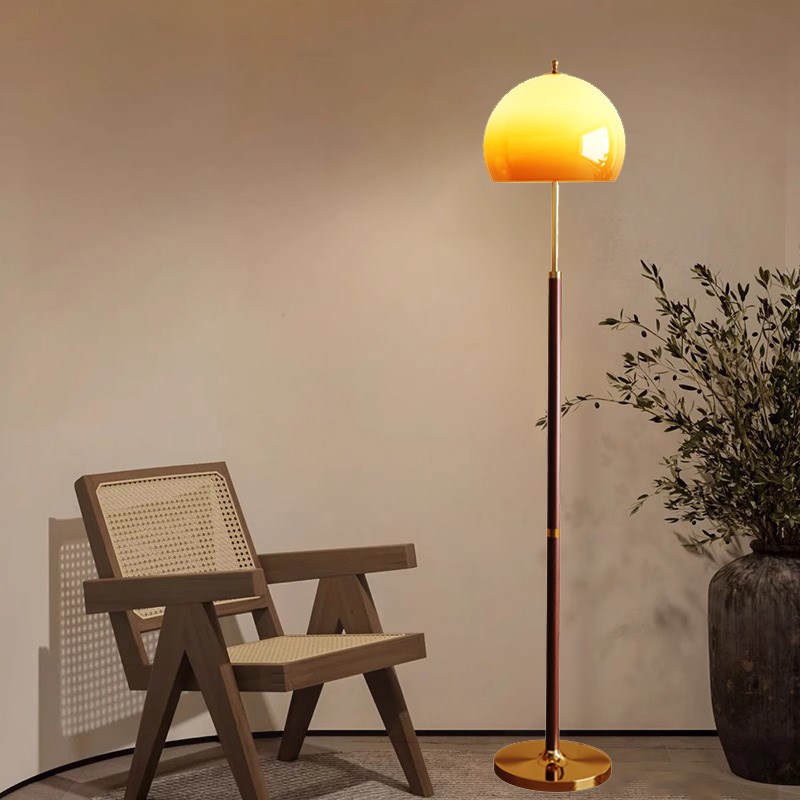 中古实木落地灯客厅沙发2025新款法式覆古卧室R氛围高级感落地台