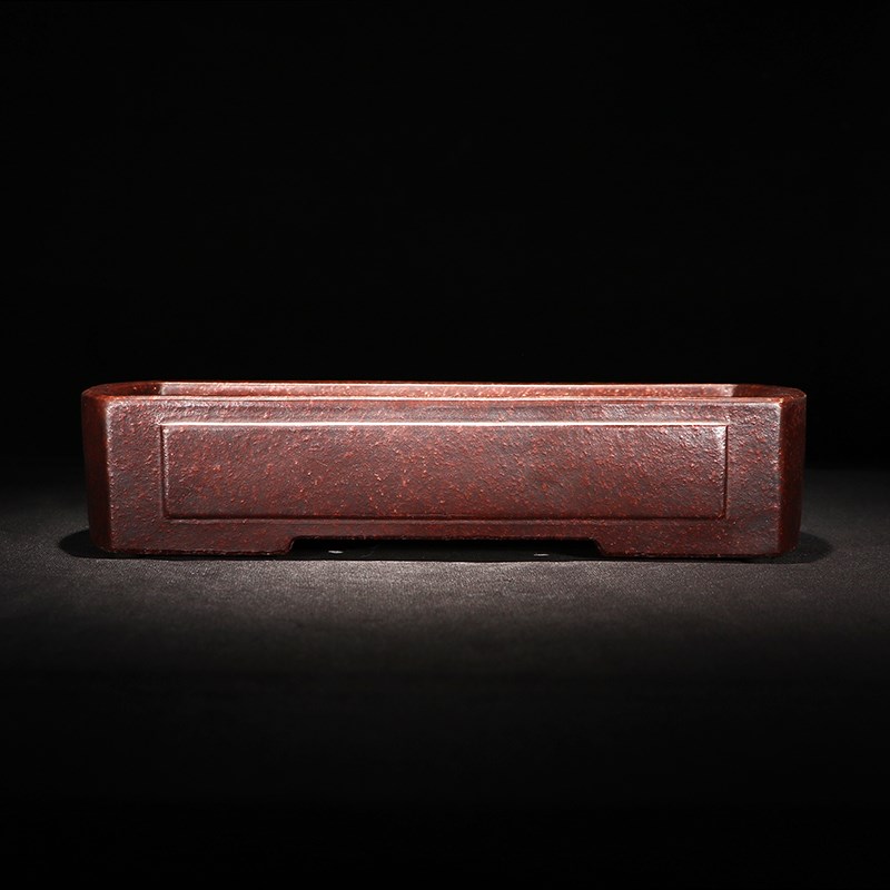 紫砂花盆手工制盆景精品菖蒲多肉包邮陶瓷窄长方光V板室内绿植大