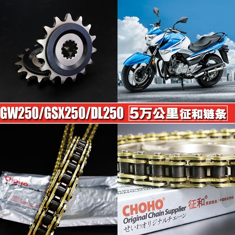 GW250 GSX250R DL250大C小飞链轮齿轮后牙盘征和静音油封链条套链