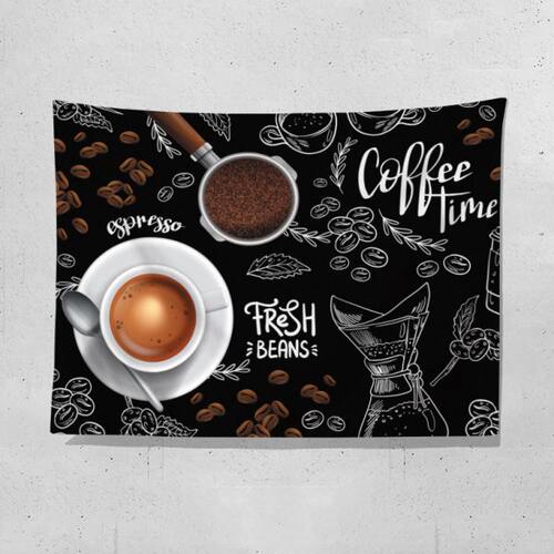 咖啡厅装饰背景布Coffee饮品西餐厅墙上挂毯后备箱摆摊创意广告布