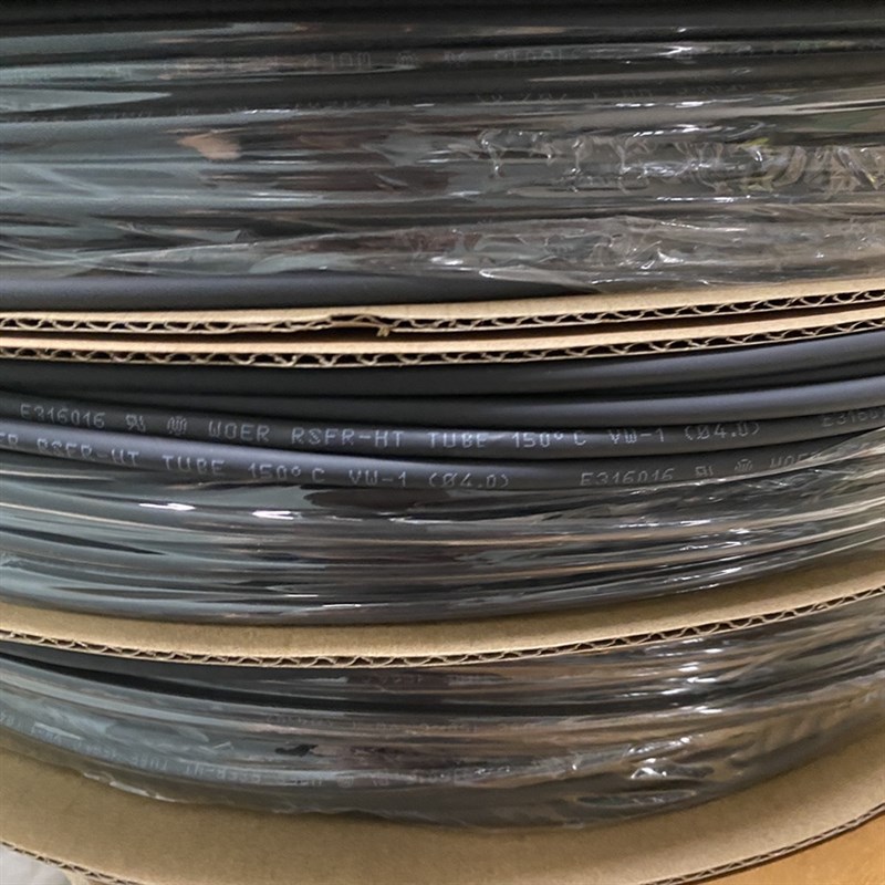 沃尔150度高温热缩套管 黑色环保阻y燃套管护套管2/3/4/5/6/8/10m