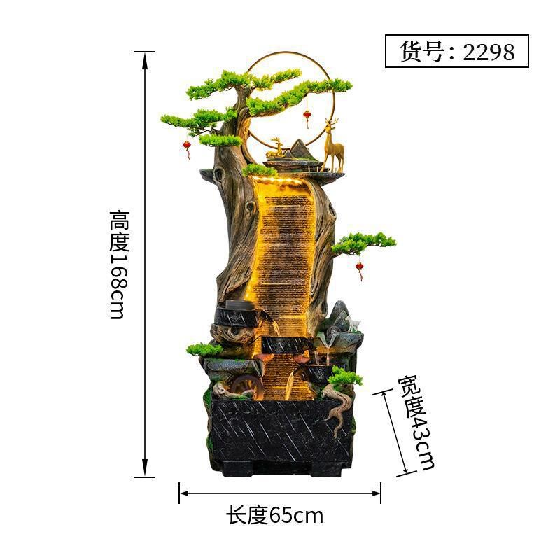大型落地假山喷i泉水景客厅办公室阳台加湿器高山流水装饰摆件造