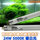欧司朗T5 水族灯高亮5000K 24W水草灯FHF24SEN鱼缸三基色荧光灯管