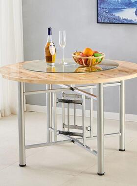 桌箔迢HQU加厚大圆酒家桌面实木圆桌子台面用店可折叠杉木圆面板