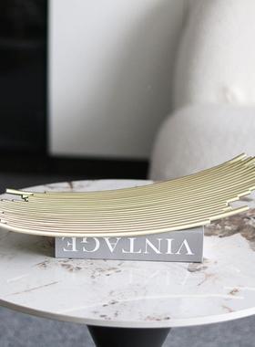 现盘代极简托DMV不规则竹盘排果式轻奢样板房间软装饰品欧摆件家