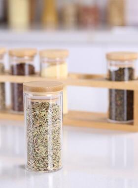 境轻跨奢调味罐玻璃调瓶香料厨房储装物罐竹架味套胡KLTZ-044椒海