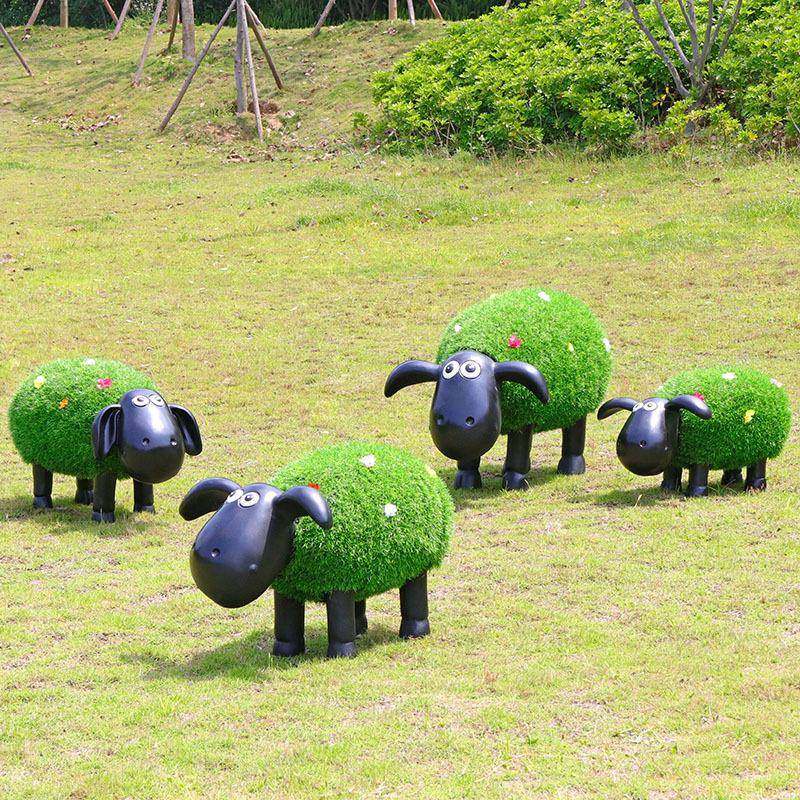 园林景物观卡羊草皮羊雕塑玻璃钢仿真小羊植绒动通Q0700摆件幼儿,家居饰品,户外/庭院摆件,淘宝优惠券,粉丝福利购,淘宝优惠卷