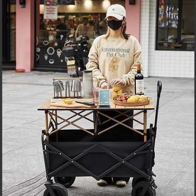 露营车折叠推车带轮户外便携式轻便桌椅摆摊夜市快递拉车野餐桌板