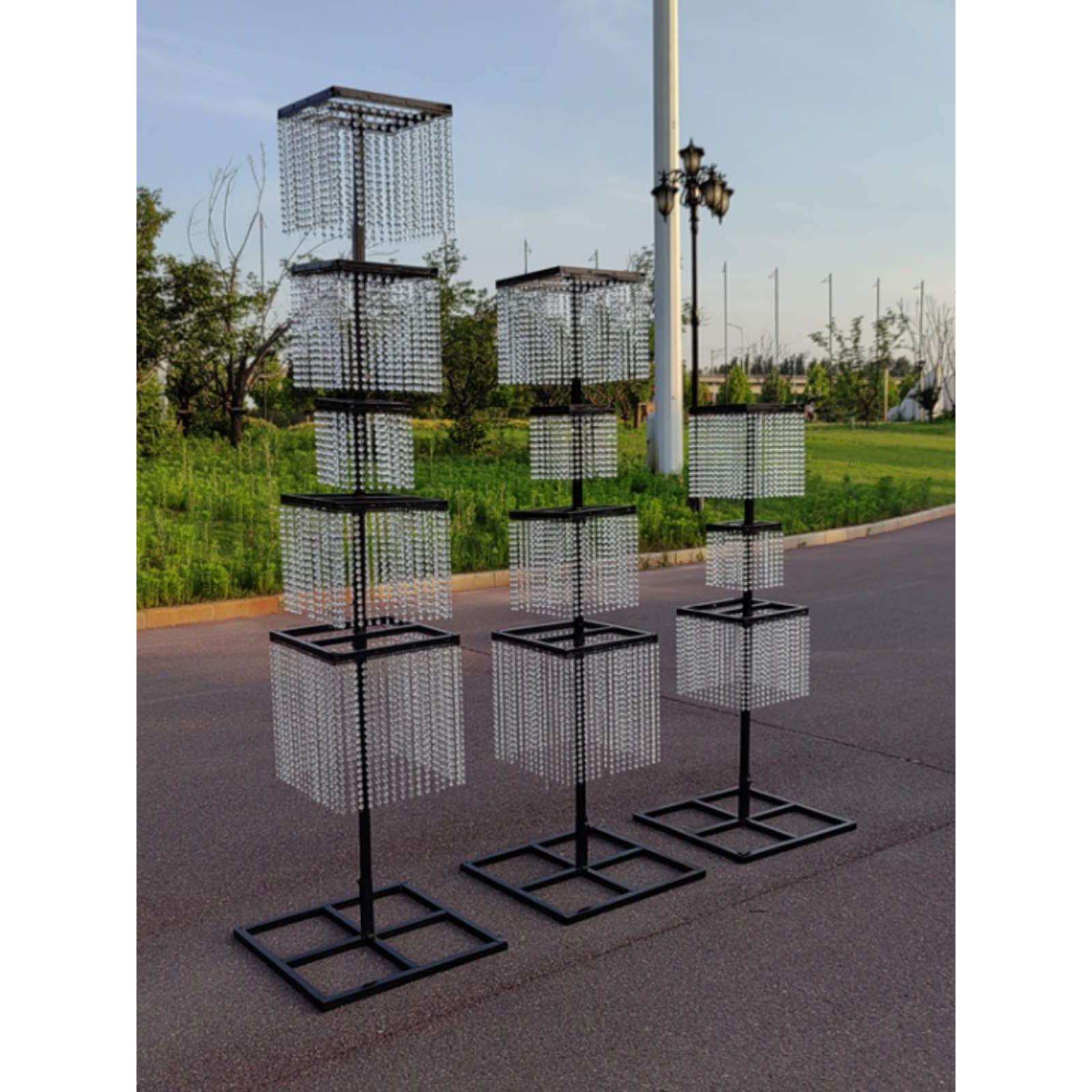 新款婚庆道具昭华发光水晶路引韩式韶华珠帘串婚礼堂T台装饰摆件