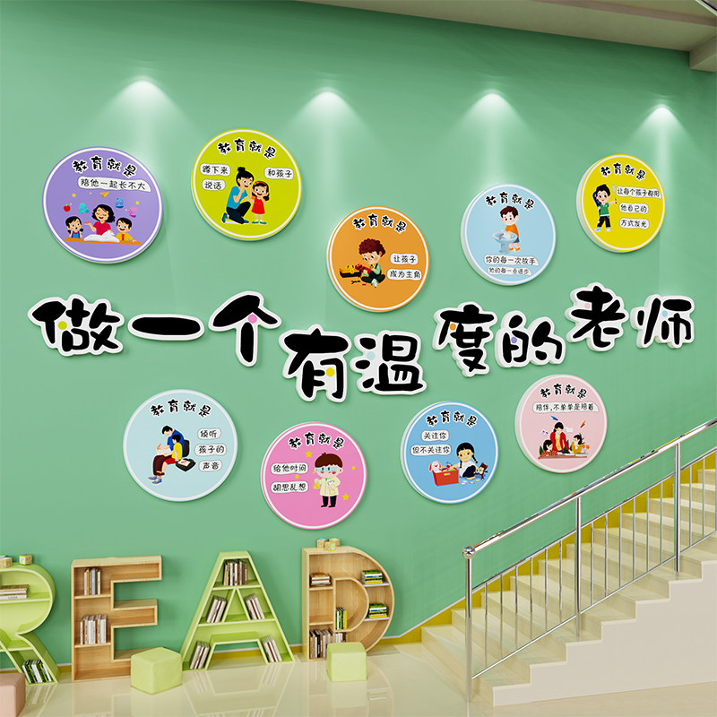 幼儿园环创主题墙成品校园走廊y楼梯文化装饰贴教师托管办公室布