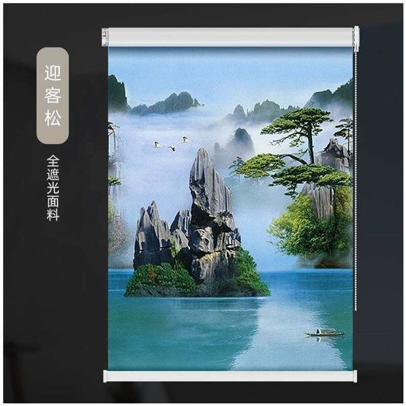 卧室卷帘窗帘布全遮光窗帘v卷拉式客厅家用升降窗帘卷轴杆手拉浴