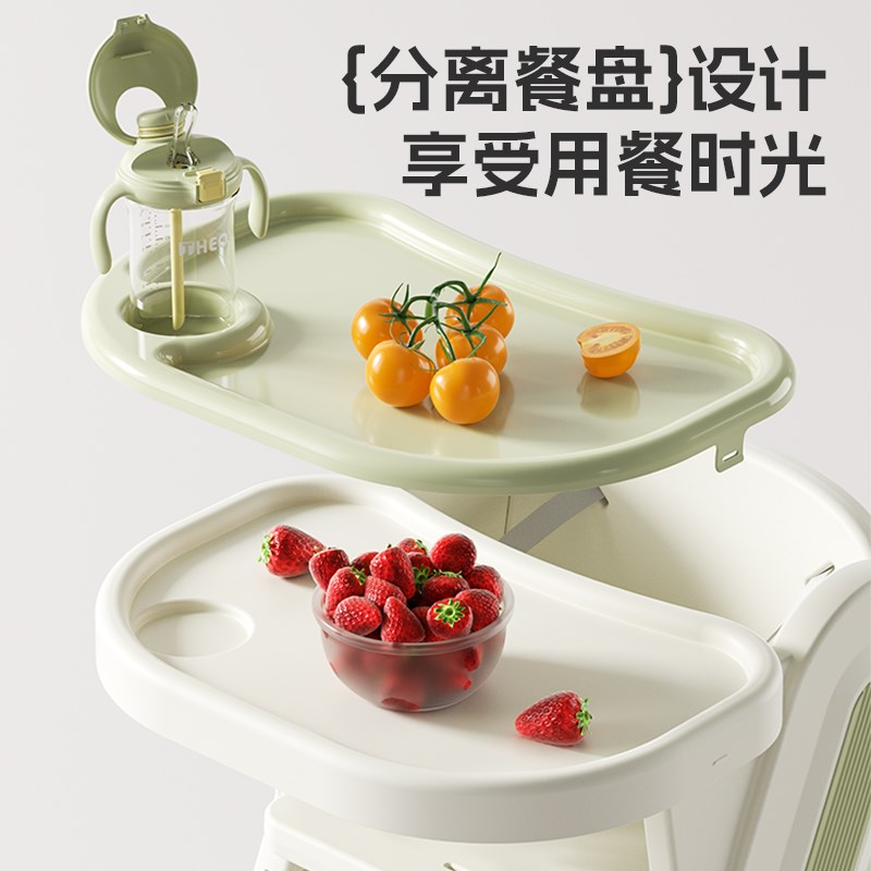儿童餐椅成长型餐边凳吃饭高脚升降餐桌椅宝宝婴儿移动椅子带轮子