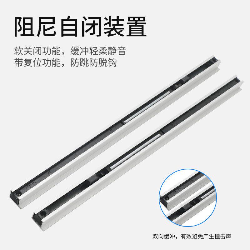 新型轨幽灵门卫生间厨房隐形轨道移门吊滑轮缓冲五金配件