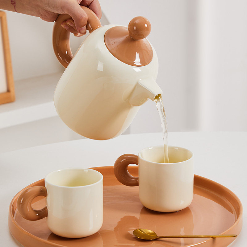 杯子套装家用水壶套装客s厅待客茶杯水杯喝水杯具陶瓷杯子乔迁新