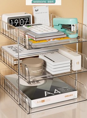 专用透明可视文件架桌面收纳柜文件收纳整理文具办公室A4纸懒人