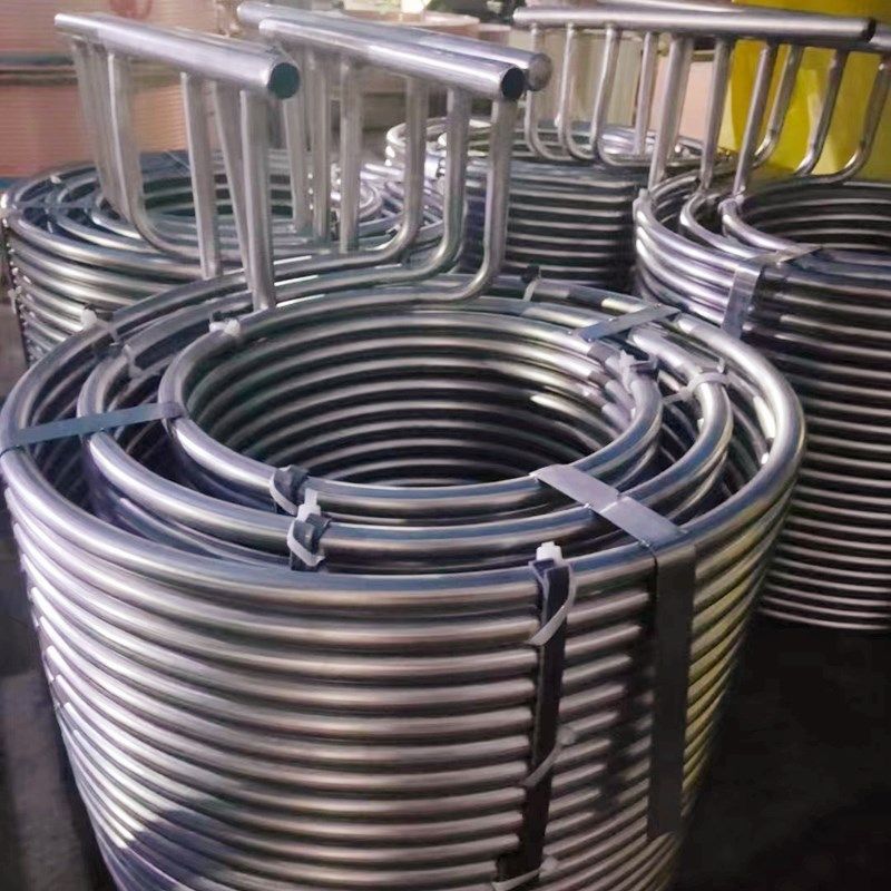 316L不锈钢蒸发器换热管定制螺旋盘管冷却N循环冷凝管冷水机双层